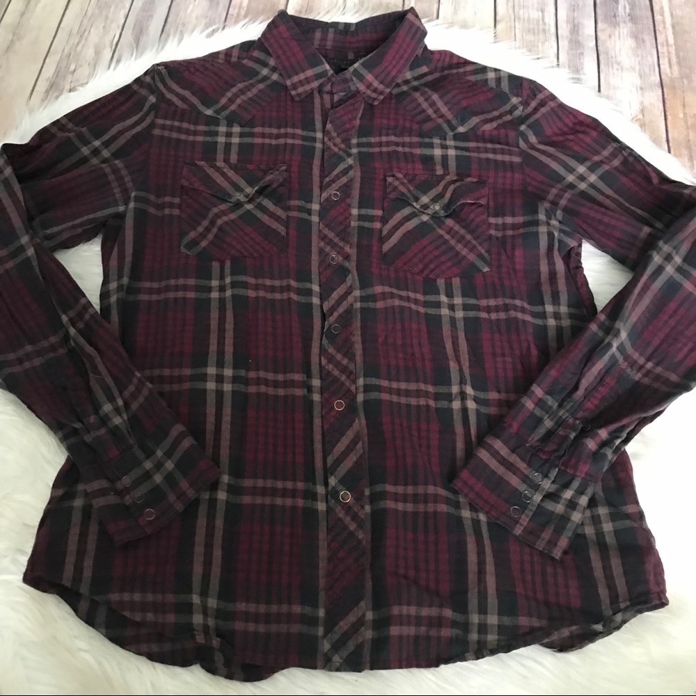 UO Standard Cloth Mens snap front shirt L